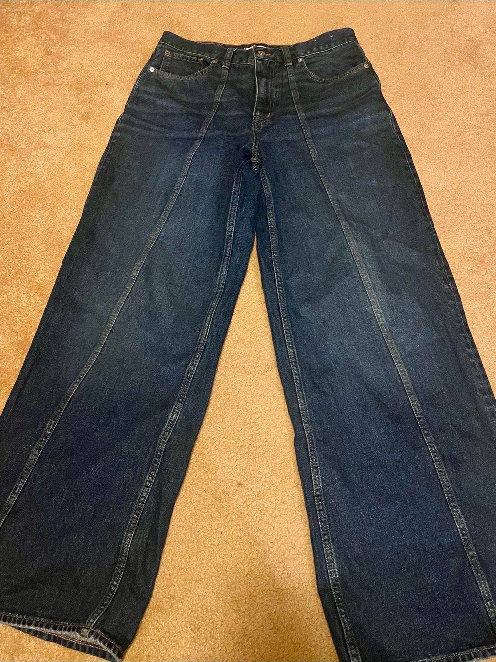Madewell Perfect Vintage Wide-Leg Jeans – Dark Indigo, Seam Edition- Sz 29